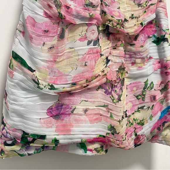 Rococo Sand Mist Pleated Chiffon Powder Blue Pink Mini Skirt Size X-Small - Picture 8 of 13